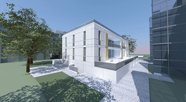In Hamburg-Uhlenhorst gebaute Stadthäuser in der Heinrich-Hertz-Straße